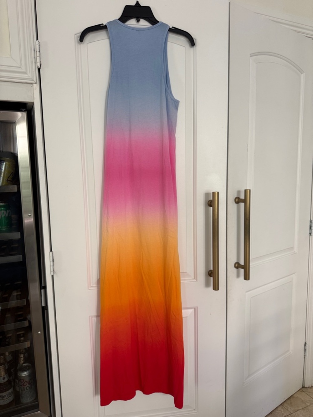 Young Fabulous & Broke Sleeveless Ombre Maxi Dress in Blue, Pink & Orange - Picture 2 of 4